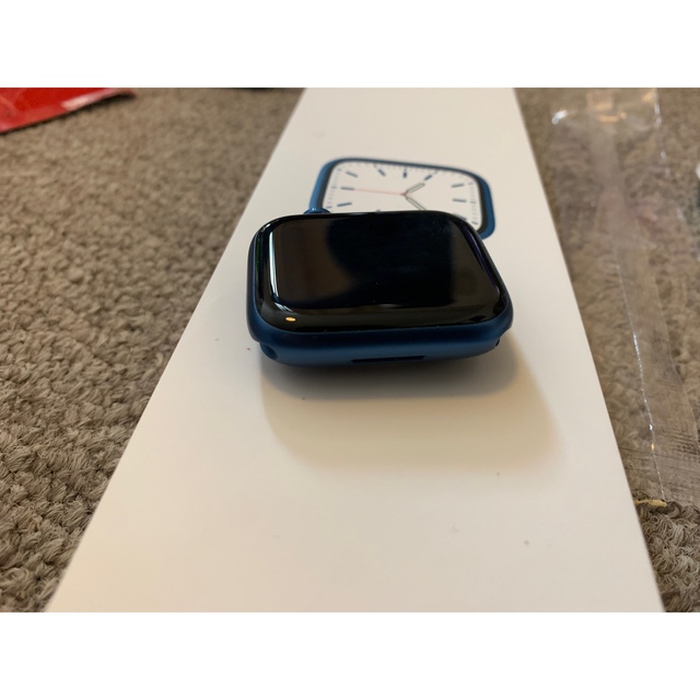 Apple Watch(アップルウォッチ)のApple Watch Series 7 GPSモデル 45mm Blue MK スマホ/家電/カメラのスマートフォン/携帯電話(その他)の商品写真