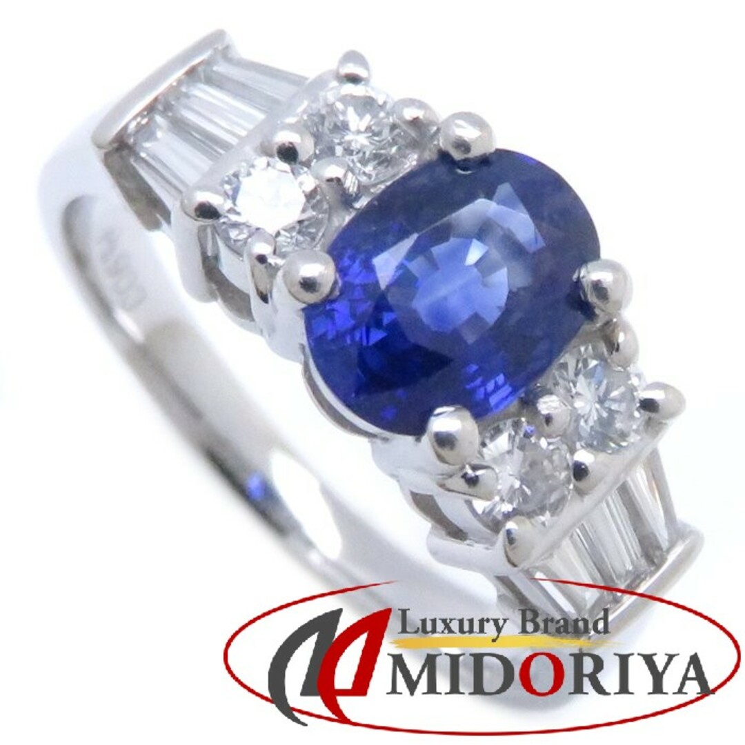 魅力の Pt900 ダイヤモンド0.57ct サファイヤ1.20ct 指輪 リング 13.5