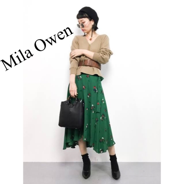 Mila Owen ミラオーウェン　ロングスカート　フレアスカート　花柄　人気 | フリマアプリ ラクマ