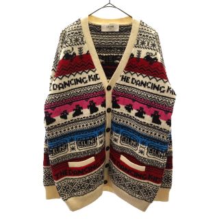 CELINE セリーヌ 21SS THE DANCING KID WOOL JACQUARD DOLLS KNIT CARDIGAN ウールジャカードドールズカーディガン マルチ 2A08L715M