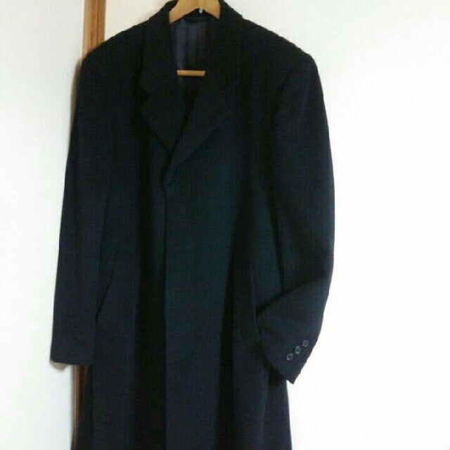 メンズ黒 ロングコート、ステンカラーコート