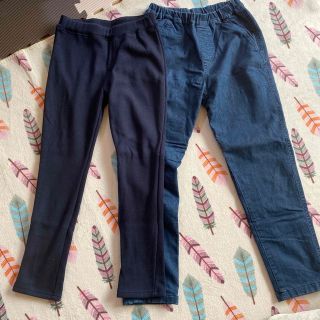 ユニクロ(UNIQLO)の☆美品☆ユニクロ☆デビロック☆暖パン　2本セット　140cm(パンツ/スパッツ)