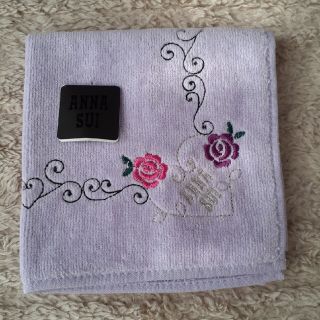 アナスイ(ANNA SUI)のアナスイ　タオルハンカチ　パープル(ハンカチ)