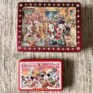 ディズニー(Disney)のディズニーリゾート ☆ クリスマスお菓子　空き缶２個(小物入れ)