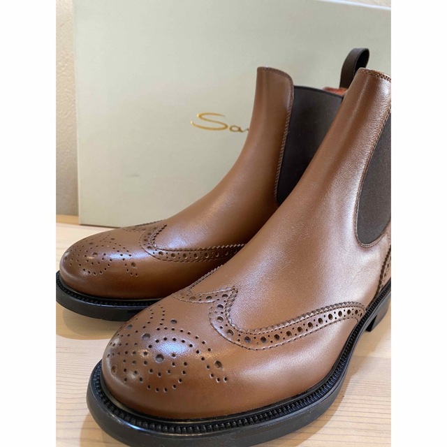 新品 SANTONI サントーニ サイドゴアブーツ フルブローグ ウィングチップ 6