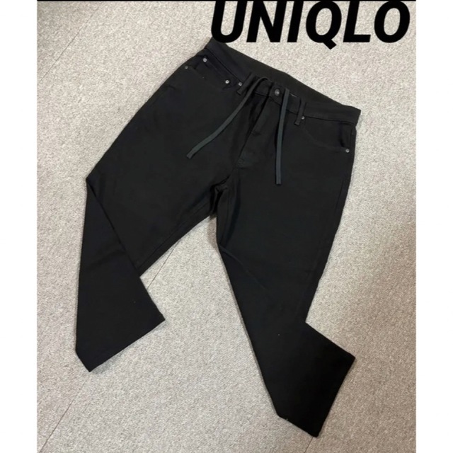 UNIQLO(ユニクロ)の未使用　低身長ぽっちゃり　ユニクロ　メンズ　ストレッチジーンズ　ブラック メンズのパンツ(デニム/ジーンズ)の商品写真