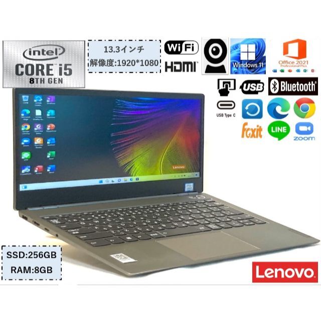 Lenovo - 美品 ノートパソコン ThinkBook 13s i5 第8世代 カメラ 薄型の通販 by ポリパソ｜レノボならラクマ