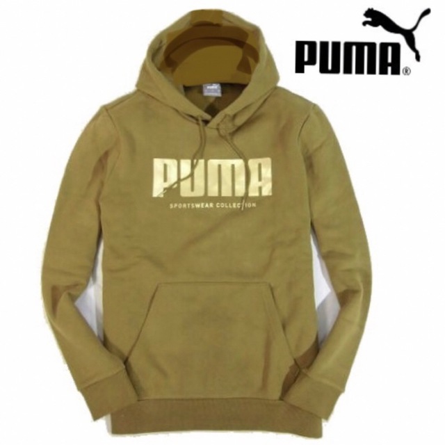 【PUMA / プーマ】裏フリース スウェット パーカー（メンズM相当オリーブ系