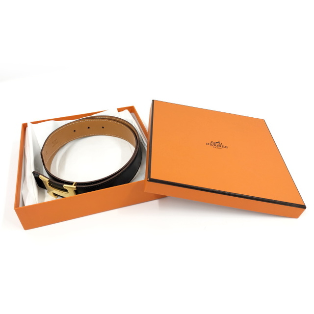 Hermes - HERMES Hベルト コンスタンス レザー ブラック 表記サイズ75