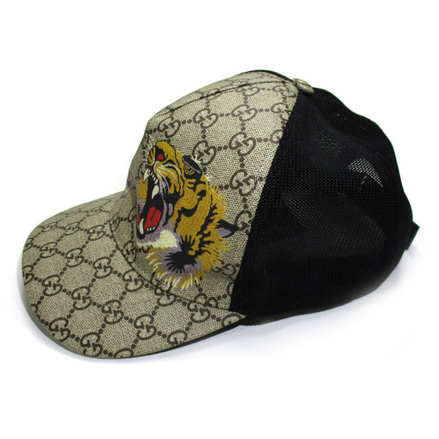 GUCCI 帽子 ベースボールキャップ タイガー GGスプリーム キャンバス