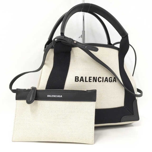 BALENCIAGA 2WAY トートバッグ ネイビーカバス XS キャンバス