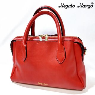 レガートラルゴ(Legato Largo)の【美品】Legato Largo ハンドバッグ ショルダーバッグ 赤(ハンドバッグ)