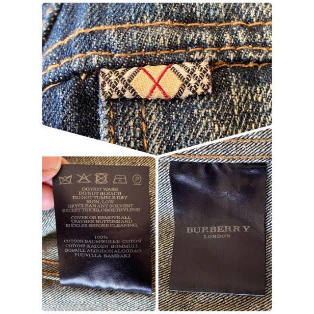 【2023A/W新作★送料無料】ジャケット/アウターBurberry London バーバリーデニムジャケット 袖ベルト UK 6