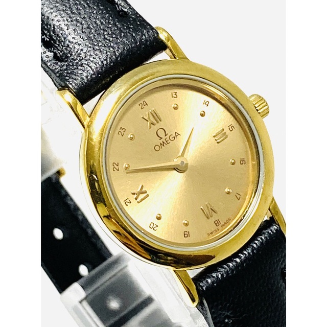 OMEGA(オメガ)の美品！　OMEGA オメガ　純正ベルト付き　電池&ベルト新品　レディース腕時計 レディースのファッション小物(腕時計)の商品写真