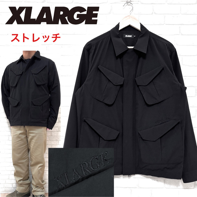 XLARGE(エクストララージ)のX-LARGE エクストララージ ストレッチナイロンジャケット フラップポケット メンズのジャケット/アウター(ナイロンジャケット)の商品写真