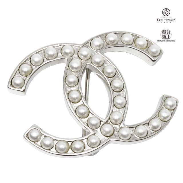 超大特価 CHANEL - シャネル ブローチ ココマーク パール シルバー金具