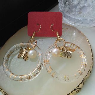 #8　クリアリング　蝶々　ピアス(ピアス)