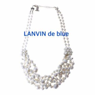 ランバンオンブルー(LANVIN en Bleu)のコットンパール 結婚式 パーティー スナイデル ルシェルブルー IENA(ネックレス)