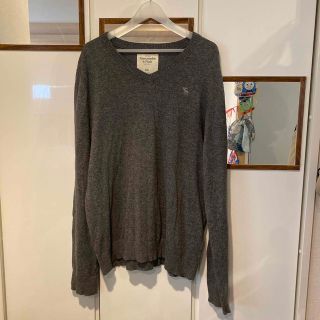 アバクロンビーアンドフィッチ(Abercrombie&Fitch)のアバクロ　メンズグレーニット　2XL(ニット/セーター)