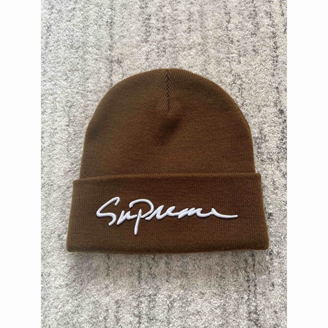 Supreme(シュプリーム)のSupreme ビーニー ニット帽 黄緑 ブラウン ホワイト メンズの帽子(ニット帽/ビーニー)の商品写真