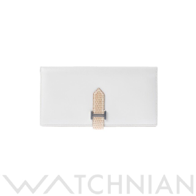 Hermes - 中古 エルメス HERMES ユニセックス 長財布 グリスパール/フィセル /パラジウム金具 タデラクト/リザード