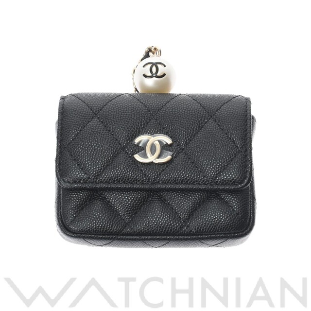 大人気の - CHANEL 新品 /フェイクパール キャビアスキン /ゴールド