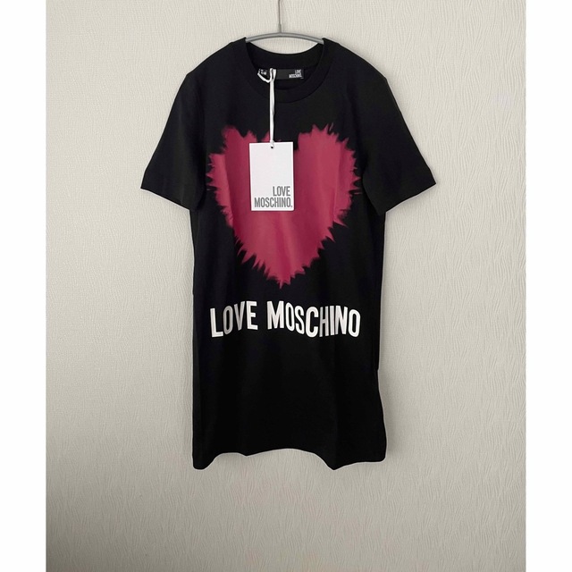 【新品】MOSCHINO モスキーノ ロゴ ブラック　Tシャツワンピース