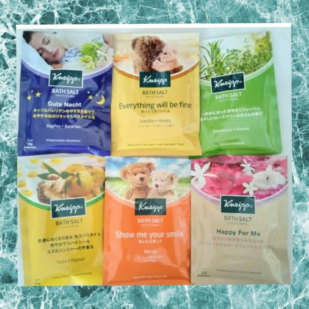 Kneipp(クナイプ)のクナイプ バスソルト 6点 セット天然岩塩＋植物オイル コスメ/美容のボディケア(入浴剤/バスソルト)の商品写真