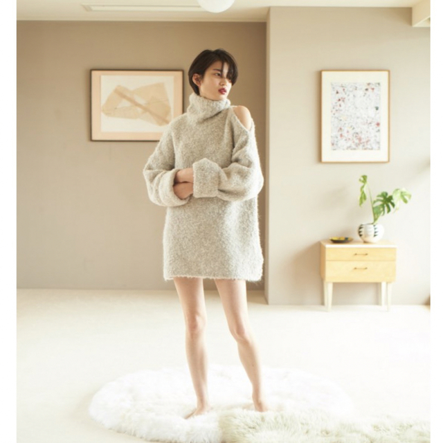 Rosary moon(ロザリームーン)の新品　Poodle Knit Tunic キャメル レディースのトップス(ニット/セーター)の商品写真