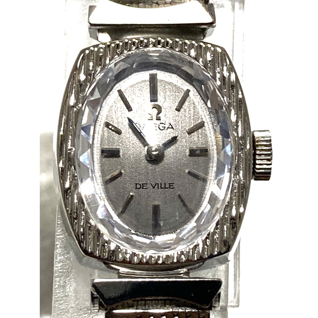 OMEGA(オメガ)の極美品！　OMEGA オメガ　カットガラス　純正メッシュベルト　レディース腕時計 レディースのファッション小物(腕時計)の商品写真