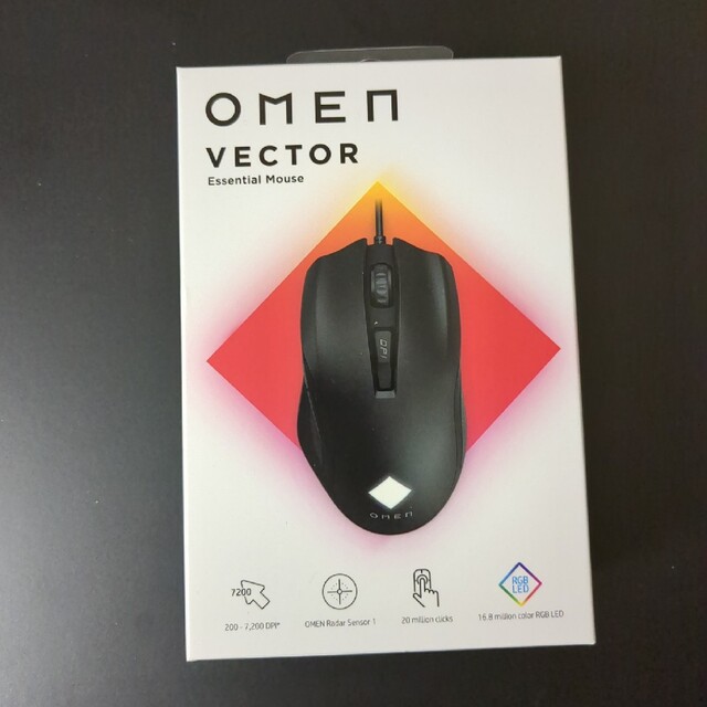 HP(ヒューレットパッカード)の【新品未開封】omen vector 有線ゲーミングマウス スマホ/家電/カメラのPC/タブレット(PC周辺機器)の商品写真