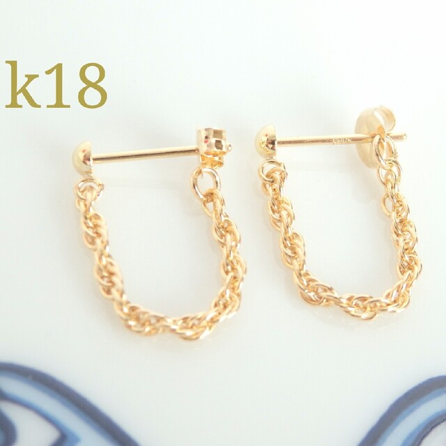 k18ネックレス　フレンチロープチェーン　1.8㎜幅　18金　18k　太めチェー