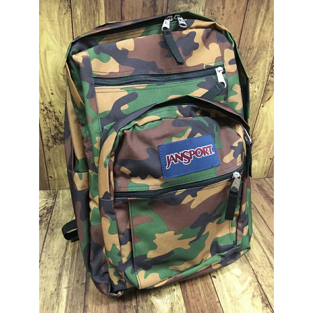 JANSPORT BIG STUDENT ジャンスポーツ ビッグスチューデント カモフラ リュック バッグ バックパック 通学  15インチノートパソコン 美品【中古】【004】 | フリマアプリ ラクマ