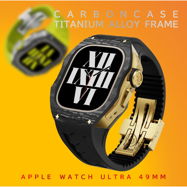 mm AppleWatch Carbon Case / Gold お気に入りの 円引き www