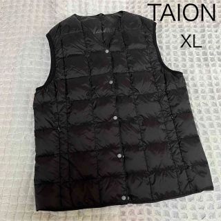 タイオン(TAION)のTAION  インナー　ダウンベスト　ブラック　woman XL(ダウンベスト)