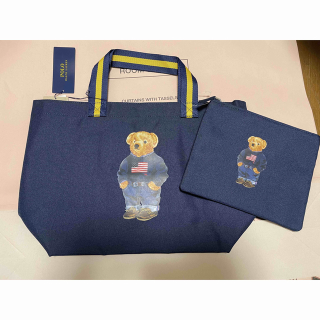 POLO RALPH LAUREN(ポロラルフローレン)のポロベア　ポーチ付きトートバッグ　エコバッグ　ネイビー レディースのバッグ(トートバッグ)の商品写真