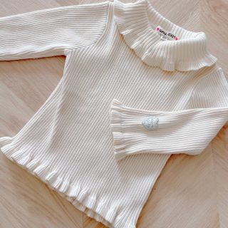 エニィファム(anyFAM)の【専用】 美品 80 anyFAM ハイネック 長袖 トップス 白 アイボリー(シャツ/カットソー)