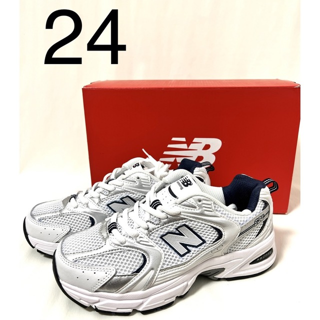 New Balance - 24 mr530sg ニューバランス スニーカー ホワイト ネイビー シルバー