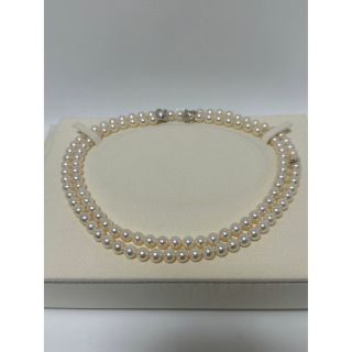 (美品)ミキモト MIKIMOTO マルチカラー パール ネックレス K18 WG × マルチカラーパール 糸交換済 8961