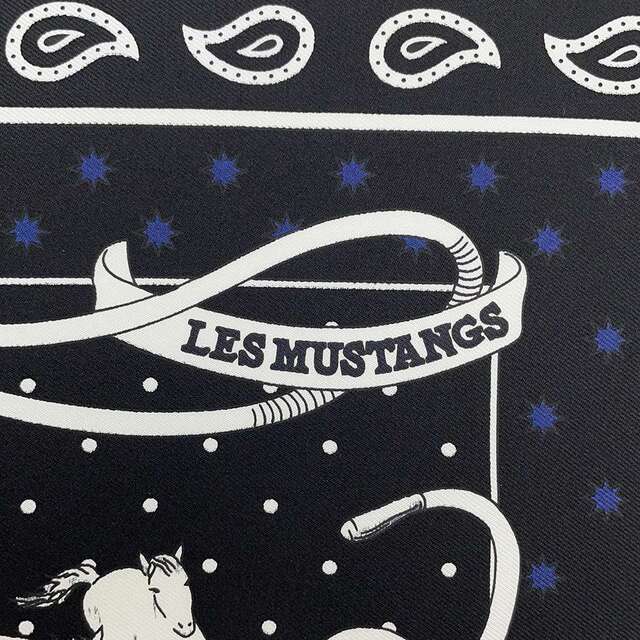 エルメス 【HERMES】ダブルフェイス スカーフ90 Les Mustangs II