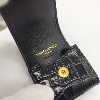 未使用級 サンローランパリ AirPodsケース YSLロゴ クロコ型押し