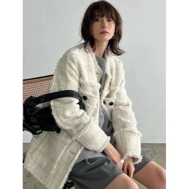 新品】NO COLOR TWEED JACKET ツィード ジャケット 新作ウエア 8722円