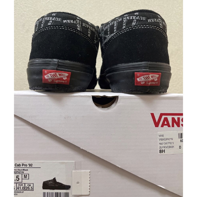 着用1回 Supreme VANS Hale Cab 黒