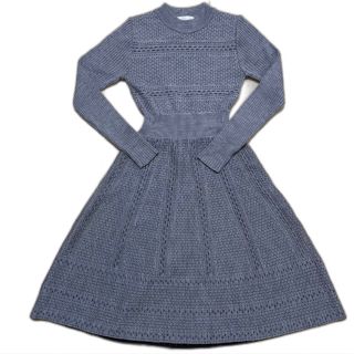 アンドクチュール(And Couture)の※値下【美品】アンドクチュール ワンピース グレー サイズ38(ひざ丈ワンピース)