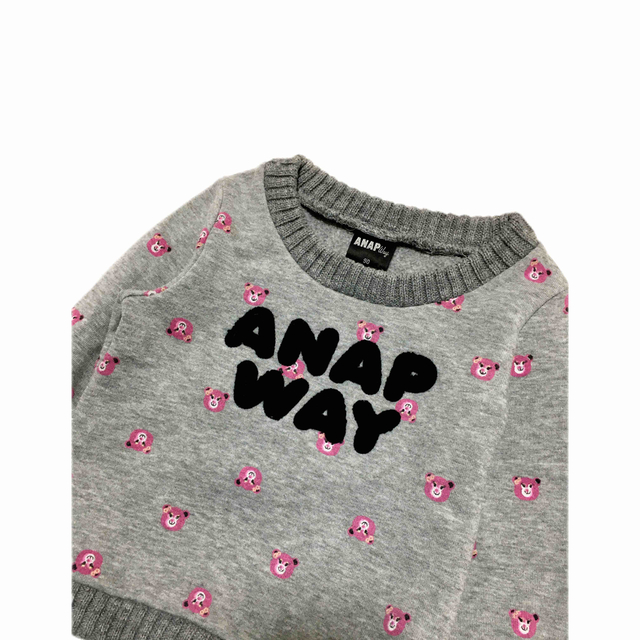 ANAP(アナップ)のANAP\アナップ くまちゃん トレーナー size90 キッズ/ベビー/マタニティのキッズ服女の子用(90cm~)(Tシャツ/カットソー)の商品写真