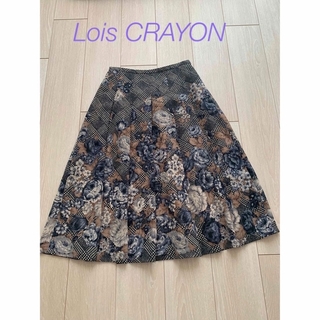 ロイスクレヨン(Lois CRAYON)のロイスクレヨン　膝丈スカート　花柄(ひざ丈スカート)