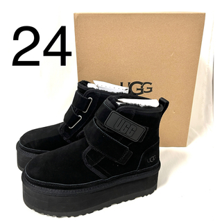 アグ(UGG)の24 ugg ブーツ ニューメルプラットフォーム 厚底 ブラック 黒(ブーツ)