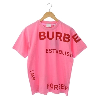 バーバリー(BURBERRY)のバーバリー プリント Tシャツ カットソー XXS ピンク 赤 8030788(Tシャツ/カットソー(半袖/袖なし))