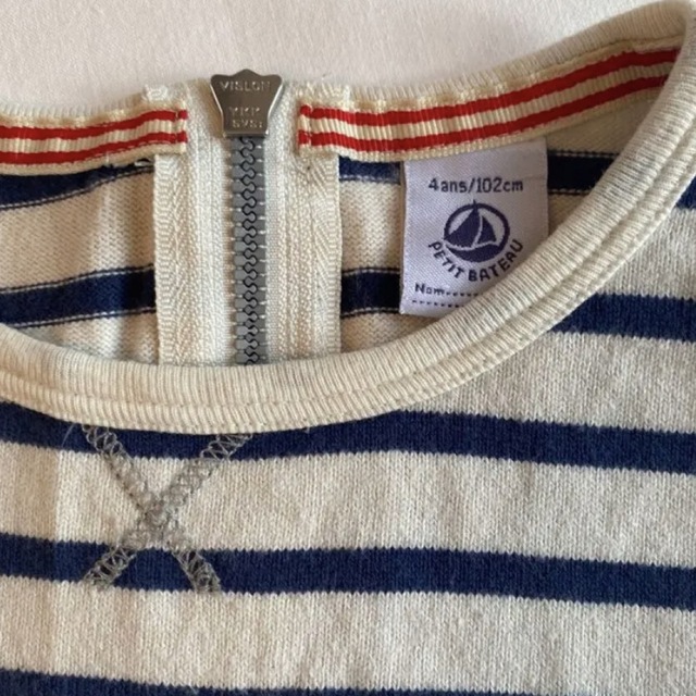 PETIT BATEAU(プチバトー)のプチバトー　マリニエール　ワンピース　ボーダー　４a キッズ/ベビー/マタニティのキッズ服女の子用(90cm~)(ワンピース)の商品写真