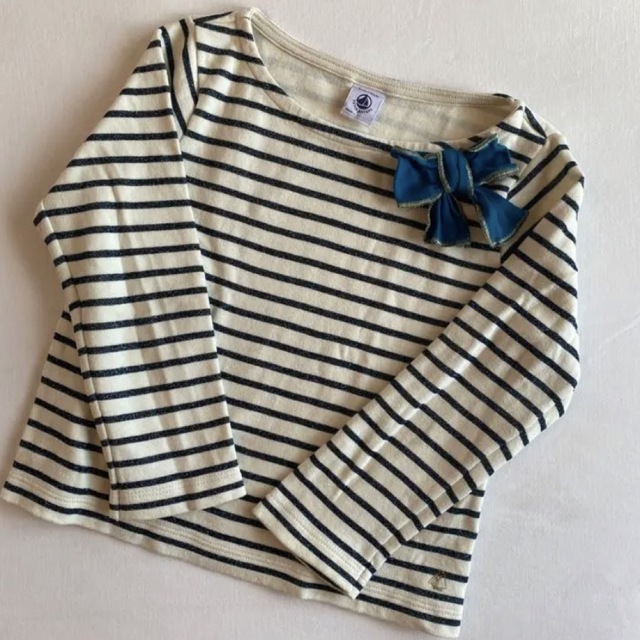 PETIT BATEAU(プチバトー)の♡プチバトー♡マリニエール♡長袖♡トップス♡６a♡女の子♡ラメ♡ キッズ/ベビー/マタニティのキッズ服女の子用(90cm~)(Tシャツ/カットソー)の商品写真